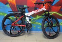 Велосипед горный Get Woke X8 26 21sp 6D складной двухподвес белый/красный